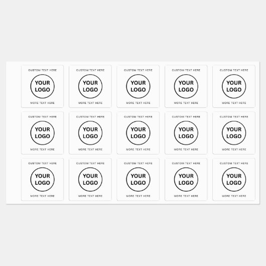 Minimalist White Square Custom Business Logo  Labels (Vel)