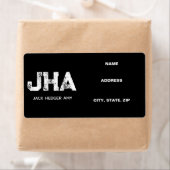 MINIMALIST WHITE THREE LETTER MONOGRAM NAME BLACK ETIKET (Insitu)