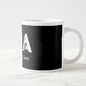 MINIMALIST WHITE THREE LETTER MONOGRAM NAME BLACK GROTE KOFFIEKOP (Rechts)