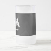 MINIMALIST WHITE THREE LETTER MONOGRAM NAME BLACK MATGLAS BIERPUL (Center)