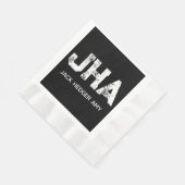 MINIMALIST WHITE THREE LETTER MONOGRAM NAME BLACK SERVET (Hoek)