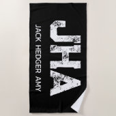 MINIMALIST WHITE THREE LETTER MONOGRAM NAME BLACK STRANDLAKEN (Voorkant)