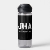 MINIMALIST WHITE THREE LETTER MONOGRAM NAME BLACK WATERFLES (Achterkant)