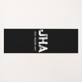 MINIMALIST WHITE THREE LETTER MONOGRAM NAME BLACK YOGAMAT (Voorkant (horizontaal))