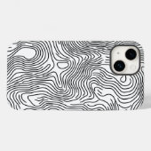 Minimalist White Topographic Line Art 🌍 Case-Mate iPhone Case (Achterkant (horizontaal))