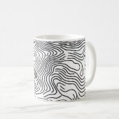 Minimalist White Topographic Line Art 🌍 Koffiemok (Voorkant rechts)