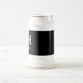 MINIMALIST WHITE TWO LETTER MONOGRAM NAME BLACK BIERPUL (Center)