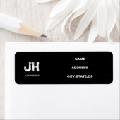 MINIMALIST WHITE TWO LETTER MONOGRAM NAME BLACK ETIKET (Insitu)