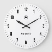Minimalist White Wall Clock Grote Klok (Voorkant)