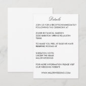 Minimalist White Wedding Details Enclosure Card Informatiekaartje (Voorkant / Achterkant)