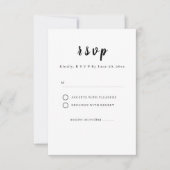Minimalist White Wedding RSVP Card (Voorkant)