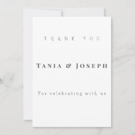 Minimalist White Wedding Thank You Card Template Bedankkaart