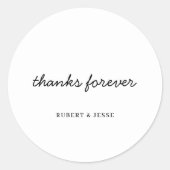 Minimalist White Wedding Thank You Sticker (Voorkant)