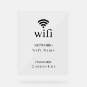 Minimalist Wi-Fi Network Password Display Sign (Voorkant)