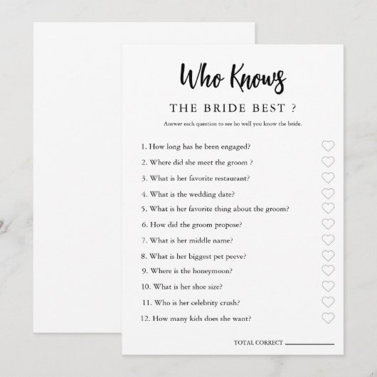 Minimalist Wie kent het paar Vrijgezellenfeest Kaa Save The Date (Voorkant / Achterkant)