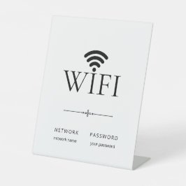 Minimalist Wifi Network Password Sign  Reclamebord Met Voetstuk
