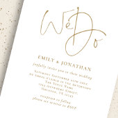 Minimalist Wij Doen Gouden Script QR Code Bruiloft Kaart