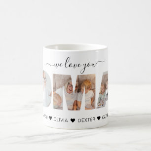 Minimalist Wij houden van je oma OMA fotocollage Koffiemok