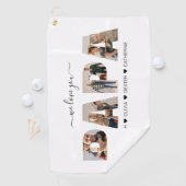 Minimalist Wij houden van je PAPA fotocollage Golfhanddoek (Insitu)