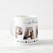 Minimalist Wij houden van je PAPA fotocollage Koffiemok (Voorkant links)