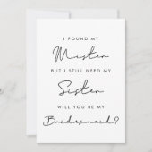 Minimalist Wil je mijn bruidsmeisje voorstelkaart  Kaart (Voorkant)