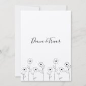 Minimalist Wild Flowers Wedding Monogram Design Kaart (Voorkant)