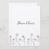 Minimalist Wild Flowers Wedding Monogram Design Kaart (Voorkant / Achterkant)