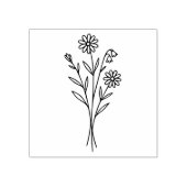 Minimalist Wildflower Botanical Bouquet Line Art Rubberstempel (Afrduk)