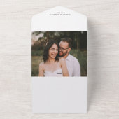 Minimalist Wildflower Botanical wedding QR All In One Uitnodiging (Buitenkant)