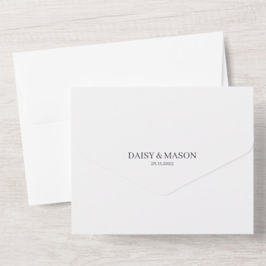 Minimalist Wildflower Botanical wedding QR All In One Uitnodiging (Achterkant)