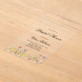 Minimalist Wildflower Bridal Shower Acryl Uitnodigingen (Laagn)