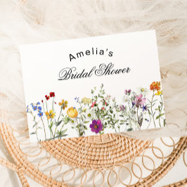 Minimalist Wildflower Bridal Shower Bedankkaart