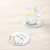 Minimalist Wildflower Bridal Shower Kartonnen Onderzetters (Insitu)