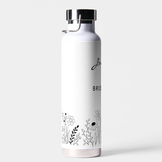 Minimalist Wildflower Cute Bridesmaid Waterfles (Rechts)