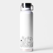 Minimalist Wildflower Cute Bridesmaid Waterfles (Achterkant)