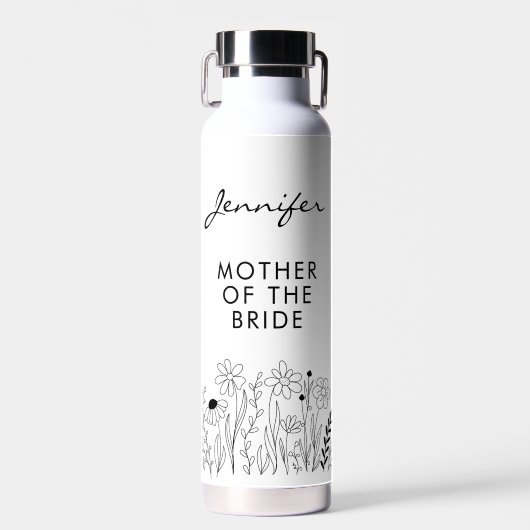 Minimalist Wildflower Mother of the Bride Waterfles (Voorkant)