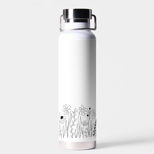 Minimalist Wildflower Mother of the Bride Waterfles (Achterkant)