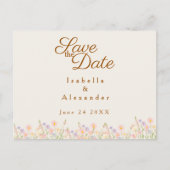 Minimalist Wildflower Pastel Spring Save the Date  Aankondigingskaart (Voorkant)