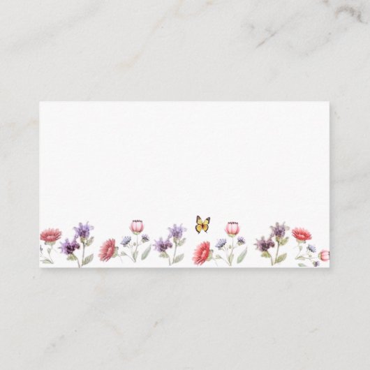 Minimalist Wildflower Recipe Request Card  Informatiekaartje (Achterkant)