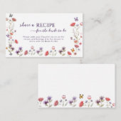 Minimalist Wildflower Recipe Request Card Informatiekaartje (Voorkant / Achterkant)