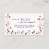 Minimalist Wildflower Recipe Request Card  Informatiekaartje (Voorkant)
