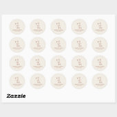 Minimalist Wildflower Terracotta Wedding  Ronde Sticker (Vel)
