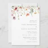Minimalist Wildflower Wedding Kaart (Voorkant)
