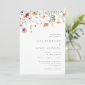 Minimalist Wildflower Wedding Kaart (Staand voorkant)