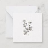 Minimalist Wildflower Wedding Website QR Code RSVP Notitiekaartje (Achterkant)