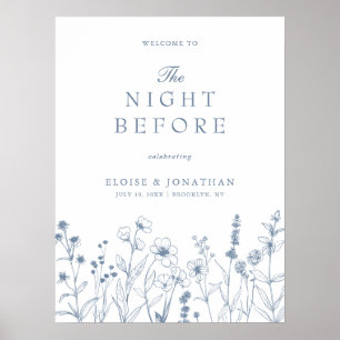 Minimalist Wildflower Welkom bij de avond ervoor Poster