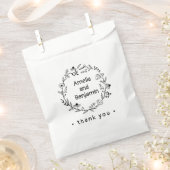 minimalist Wildflower Wreath Folk Rustic Wedding Bedankzakje (Geknipt)