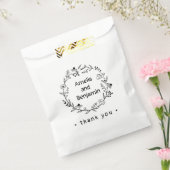 minimalist Wildflower Wreath Folk Rustic Wedding Bedankzakje (Gezegeld)