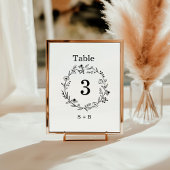 minimalist Wildflower Wreath Folk Rustic Wedding  Kaart