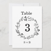 minimalist Wildflower Wreath Folk Rustic Wedding  Kaart (Voorkant)